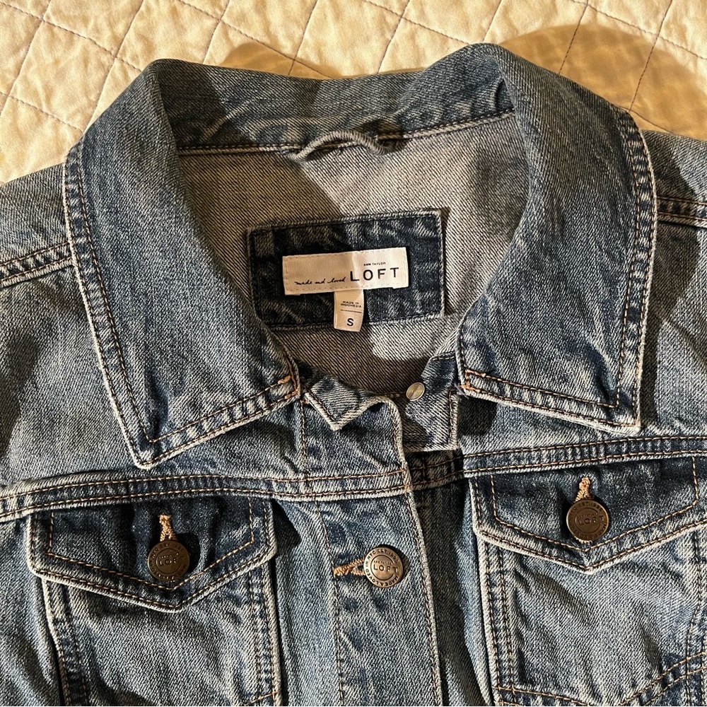 Loft Medium Wash Denim Jacket - S - image 2